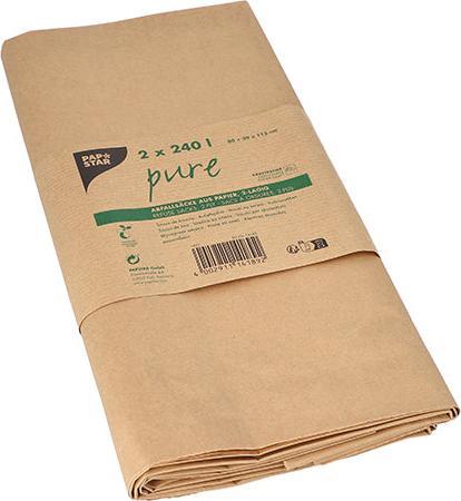 Image du produit Papstar Sacs à compost, brun, 240 litres, 2pcs. en papier kraft 2 plis, épaisseur : 70 g/m², résistance à (2 x, 240 l)