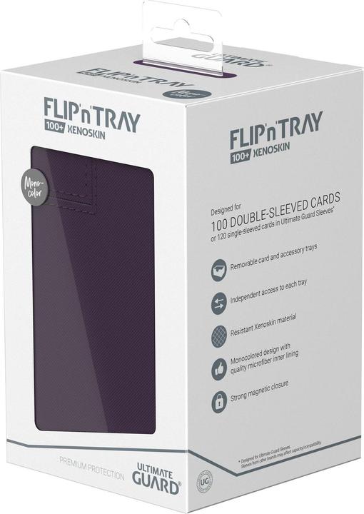 Actual product image Ultimate Guard Card Box Flip'n'Tray XenoSkin Monocolor 100+ Purple