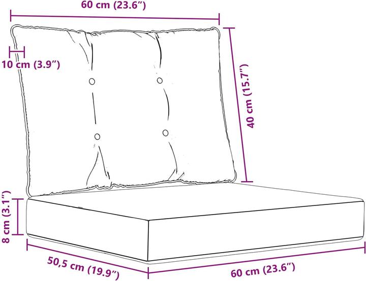 Produktbild vidaXL Sofakissen (60 x 50.50 cm)