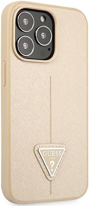 Produktbild Guess GUHCP14XPSATLE iPhone 14 Pro Max 6,7" beżowy/beige hardcase SaffianoTriangle Logo (Apple iPhone 14 Pro Max)