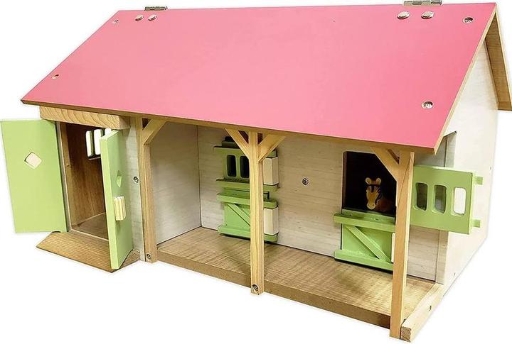 Produktbild Kids Globe Farming Horse Stable Pink mit 2 Boxen und Aufbewahrung 1:33