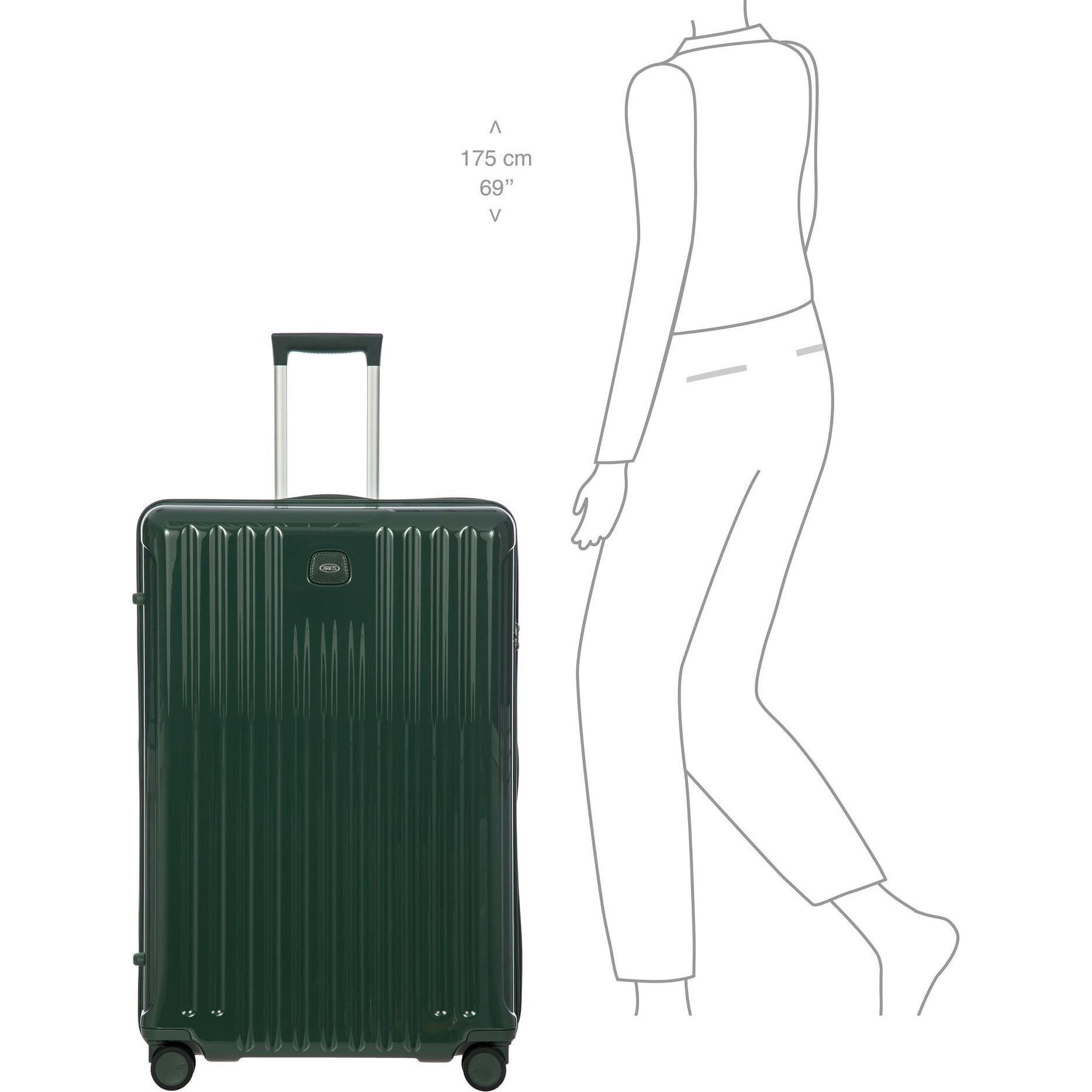 Brics, Koffer, Positano 4 Rollen Trolley 82 cm mit Dehnfalte, Grün, (149 l, XL (ab 115l))