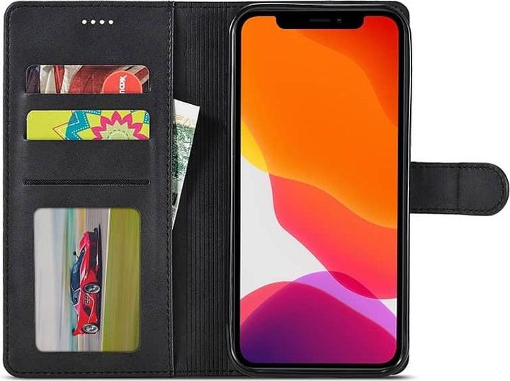 Immagine prodotto LC.Imeeke iPhone 12 Pro Max - Custodia a portafoglio con 3 slot per carte e chiusura magnetica, nera (Apple iPhone 12 Pro Max)