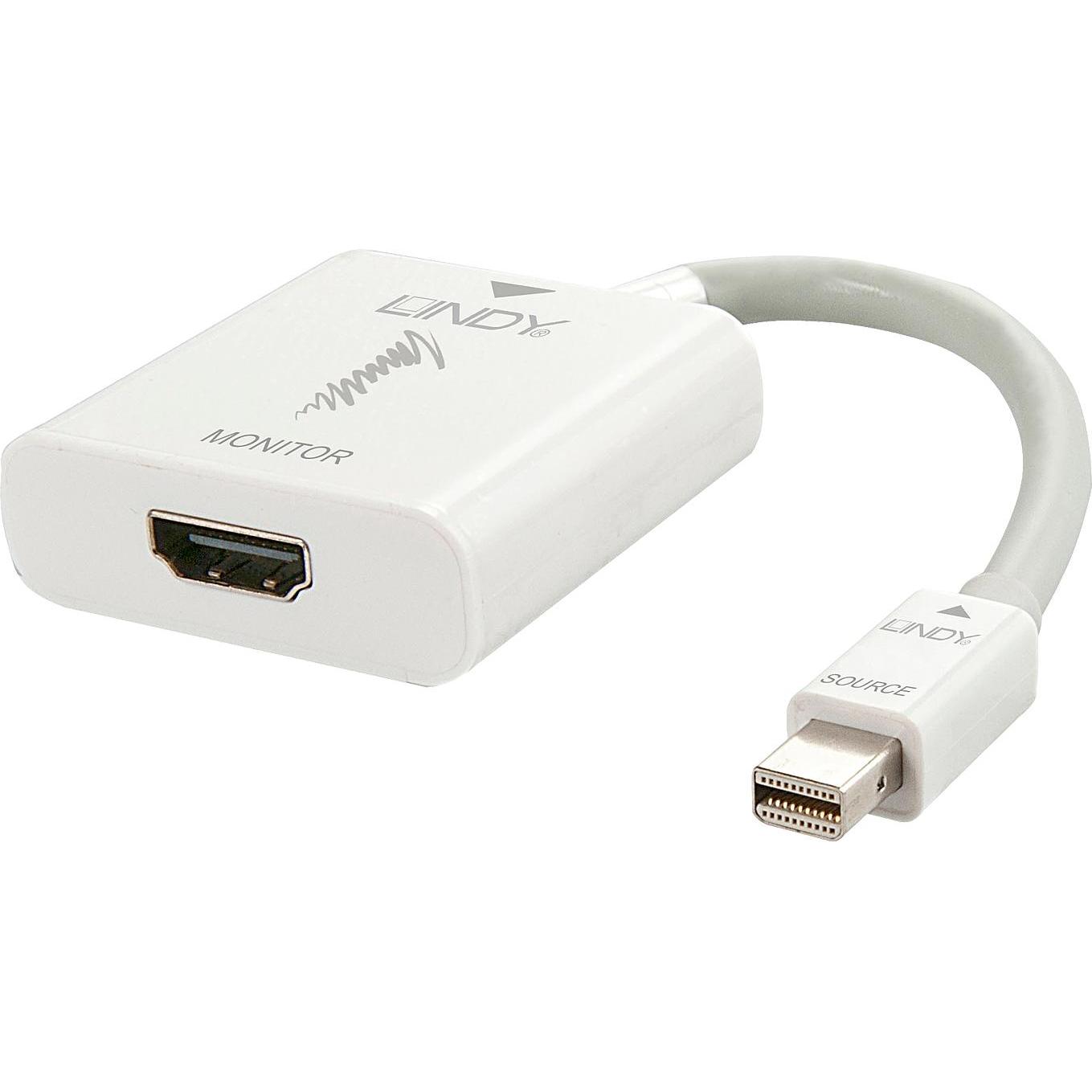 Lindy Mini-DisplayPort zu (HDMI, 15 cm), Data + Video Adapter, Weiss
