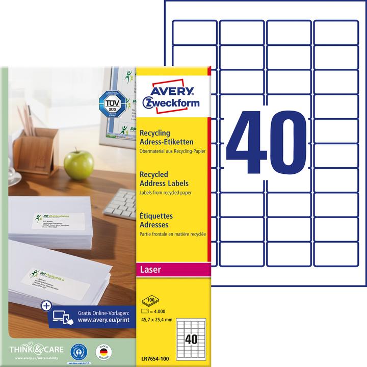 Produktbild Avery Recycling Adress-Etiketten