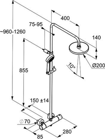 Produktbild Kludi Thermostat-Dual-Shower-System LOGO DN 15 chr