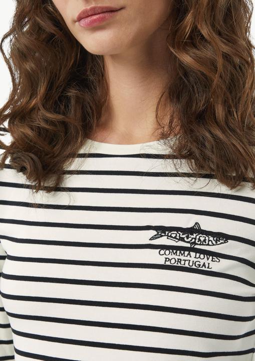 Produktbild Comma T-Shirt Streifenshirt mit Stickerei (34)