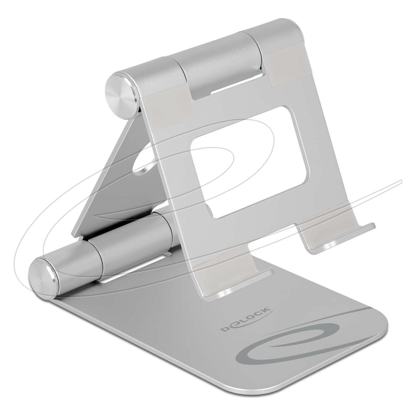 Delock Supporto Per Tablet Regolabile In Alluminio, Supporto Per Tablet, Argento