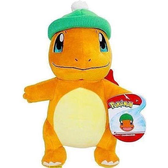 Jazwares Pokémon Plüschfigur Winter Glumanda mit Weihnachtsmütze 20 cm (20 cm)