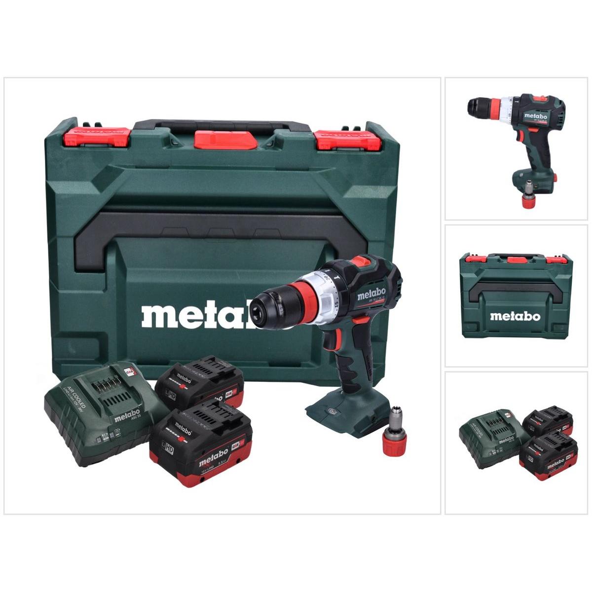Metabo, Bohrmaschine + Akkuschrauber, BS 18 LT BL Q Akku Bohrschrauber 18 V 75 Nm Brushless + 2x Akku 5,5 Ah + Ladegerät...