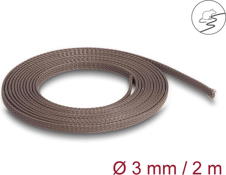 Image du produit Delock Tuyau tressé résistant aux rongeurs, 2 m x 3 mm brun (Gaines pour câbles, 200 cm)