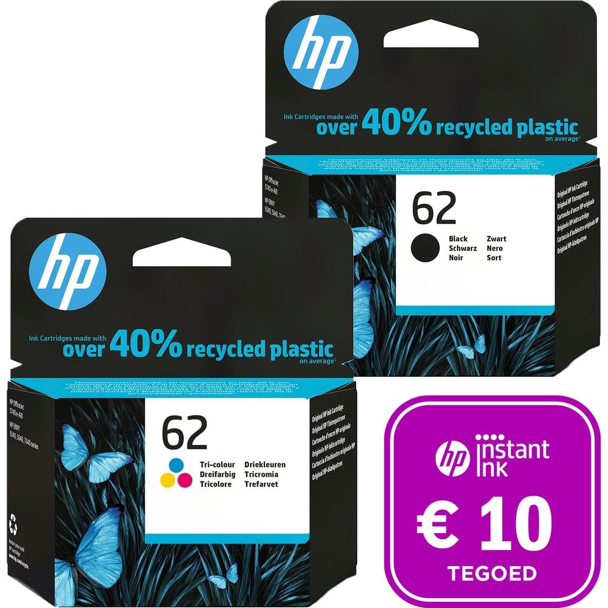 HP, Cartucce, 62 - Cartucce d'inchiostro di colore e di colore nero + inchiostro istantaneo (M, C, Y, FC)