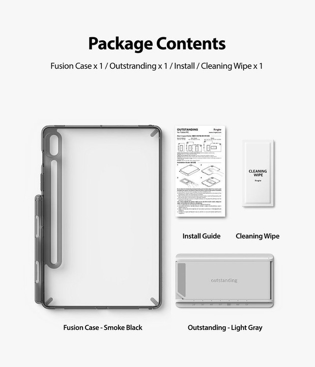 Actual product image Ringke Fusion Combo Great cool case with TPU frame for Samsung Galaxy Tab S7 11 " + adhesive foldi (Galaxy Tab S7 11.0")