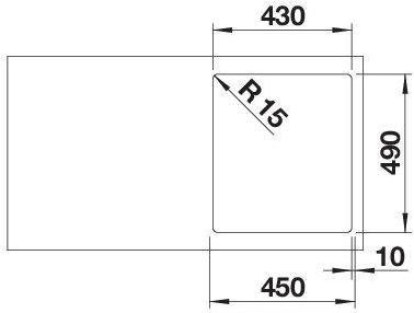 Actual product image Blanco Supra 400-IF/A R12 (Fitted sink, 44 cm, 50 cm)