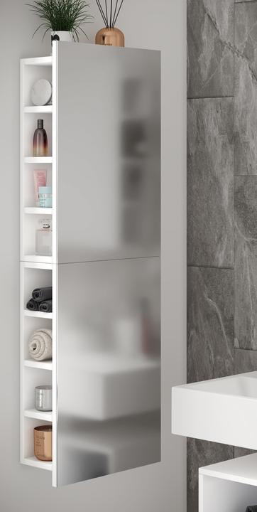 Produktbild VCM Badspiegel Wandspiegel Hängespiegel Spiegelschrank Badezimmer Flandu XL 118 x 40 (40 x 15 x 118 cm)