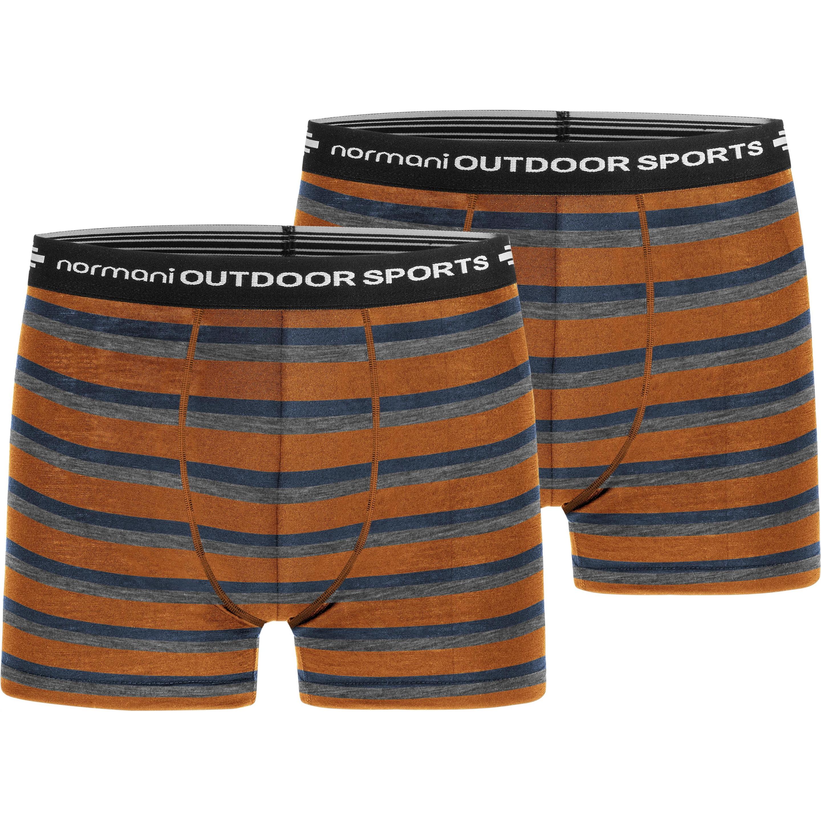 Normani, Herren, Unterhosen, 2er Pack Herren Merino Boxershorts Unterhose - 7692, Orange, (3XL, 2er Pack)
