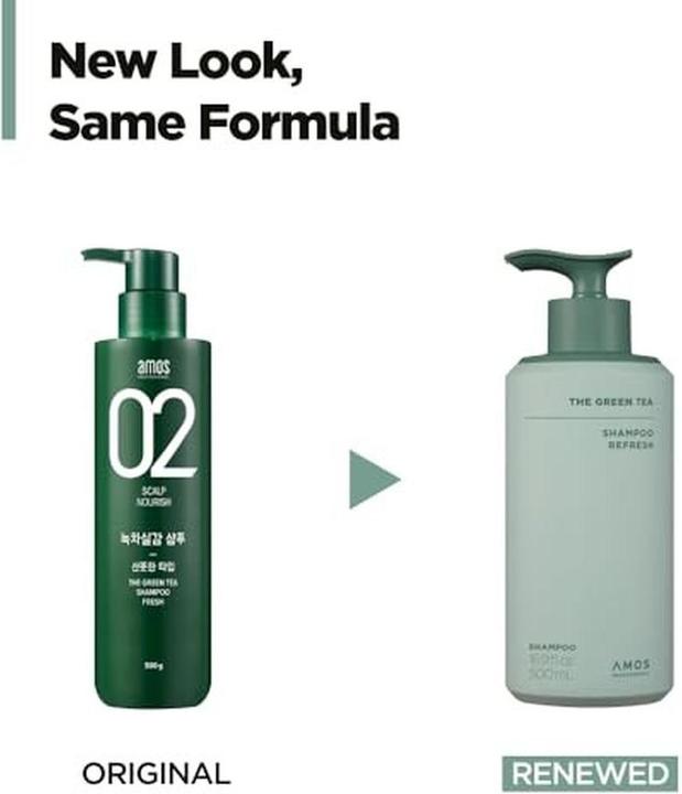 Actual product image Amos Professional - The Green Tea Shampoo Refresh - Green - 500 ml (Lice shampoo, 500 ml)