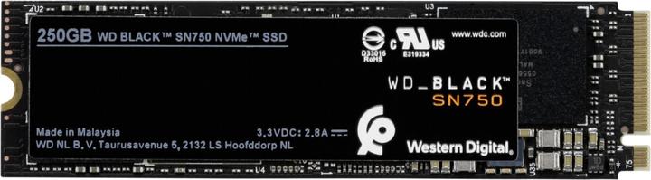 Actual product image WD Black SSD 250GB SN750 NVMe (250 GB, M.2 2280)
