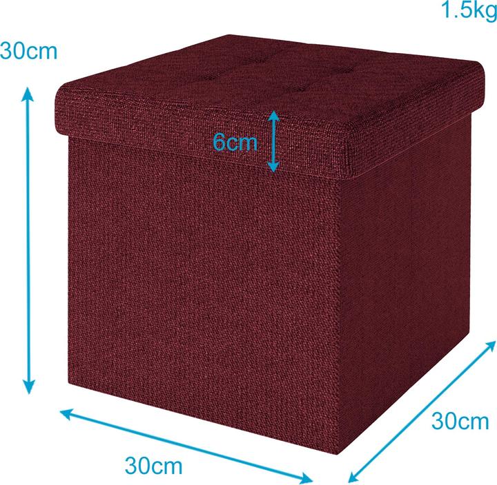 Actual product image Intirilife Stool 30x30x30 cm in CHERRY RED