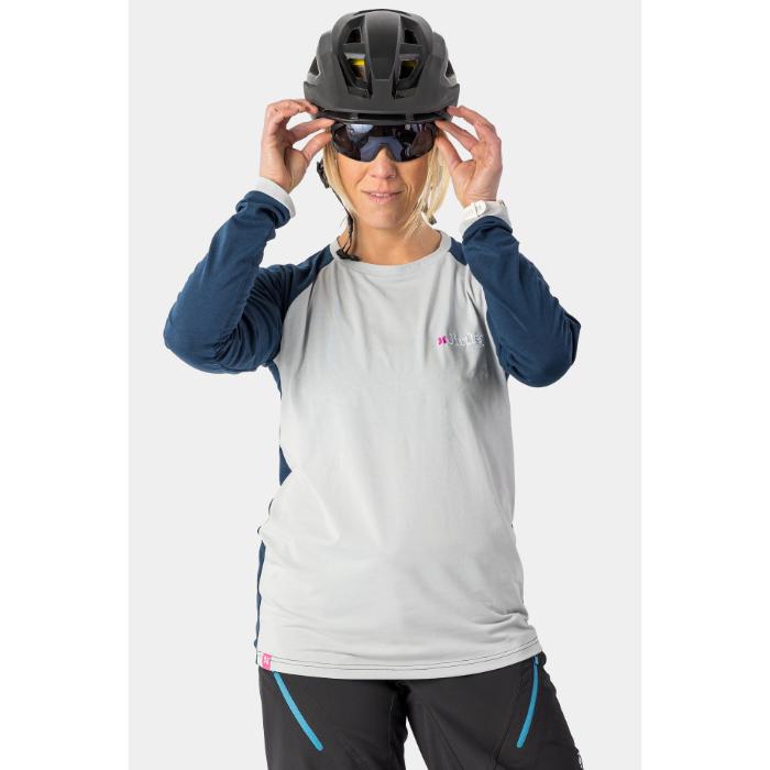Produktbild dirtlej Mountee drirelease® Merino Longsleeve Ladies Jersey, grau/blau, XS (XS)