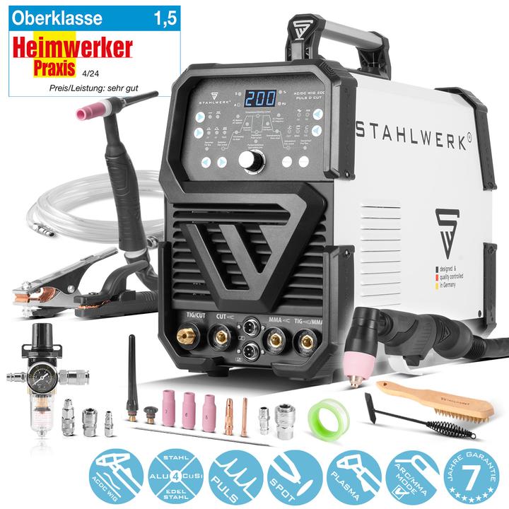Stahlwerk 4-in-1 Kombi-Schweissgerät AC/DC WIG 200 Puls D CUT