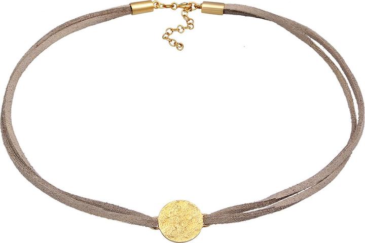 Image du produit Elli Choker, plaquette, chaîne textile (Similicuir, Argent sterling 925, Pas de pierre, 36 cm)