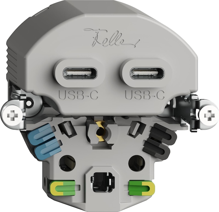 Actual product image Feller EdizioDue small combi USB / type 13