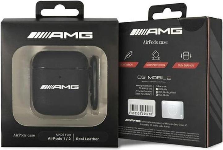 Immagine prodotto Mercedes AMG AMA2SLWK Coperchio per AirPods in pelle nera/bianca