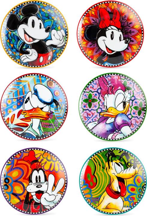 Actual product image Egan Breakfast & dessert plate Disney Mickey 6 pieces,Multicoloured (6 x, 19 cm)