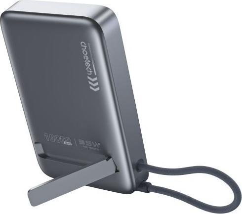 Immagine prodotto Choetech PowerLeap 15W Qi2 Wireless Powerbank 10'000mAh mit integriertem USB-C Kabel (max. 35W) (10000 mAh, 30 W, 38.50 Wh)