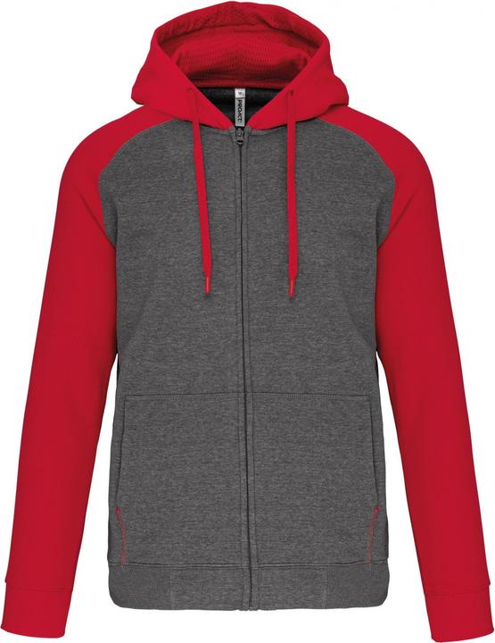 Image du produit Proact Sweatshirt zippé à capuche molleton bicolore (XXL)