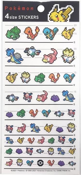 Image du produit Pokémon Pokemon 4 Size Sticker - Pikachu Pixel Art