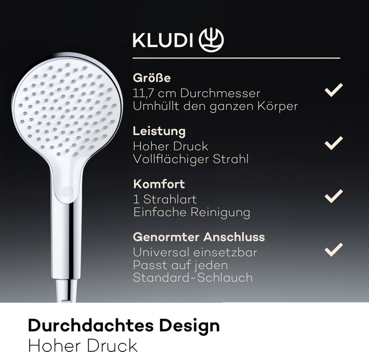 Immagine prodotto Kludi X3 Soffione doccia (1 Tipi di raggi, 15 l/min)