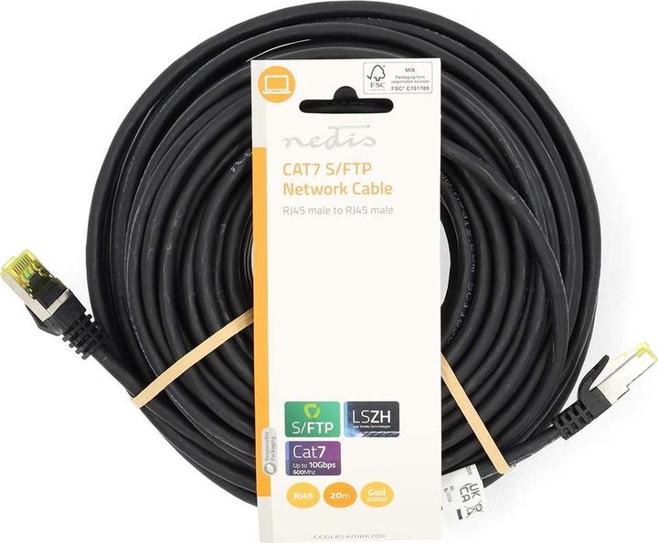 Immagine prodotto Nedis Cavo di rete CAT7 | S/FTP | RJ45 maschio | RJ45 maschio | 0,25 m | Senza strappo | Rotondo | LSZH | (S/FTP, CAT7, 0.25 m)