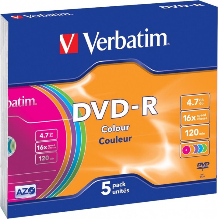 Image du produit Verbatim DVD+R Média 4.7GB,16x,5pcs (5 x)