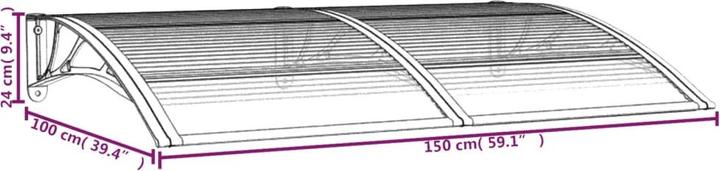 Produktbild vidaXL Türvordach (150 x 103 cm)