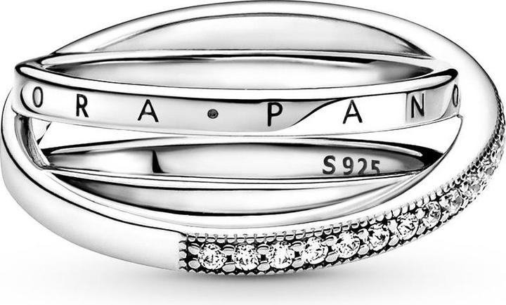 Produktbild Pandora Logo Crossover Pavé Triple Band Ring (58)