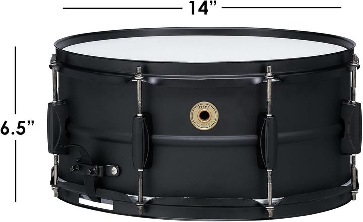 Actual product image Tama BST1465BK Metalworks Black Steel snaredrum 14 x 6.5 inch (Acoustic drum)