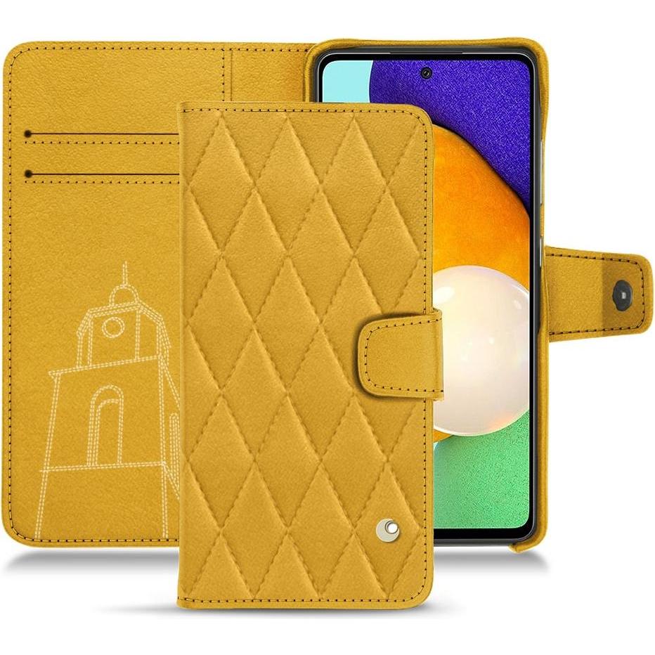 Noreve Lederschutzhülle Wallet (Samsung Galaxy A52), Smartphone Hülle, Orange