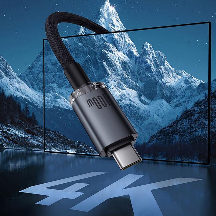 Actual product image Baseus Crystal Shine USB3.2 Full-Featured Fast-Charging Data Cable USB-C to USB-C 100W 1.5m 20Gb Clu (1.50 m, USB 3.2, 100 W)