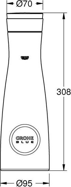 Produktbild Grohe Glaskaraffe BLUE Kristallglas, 1 l, mit Deckelset (1 l)