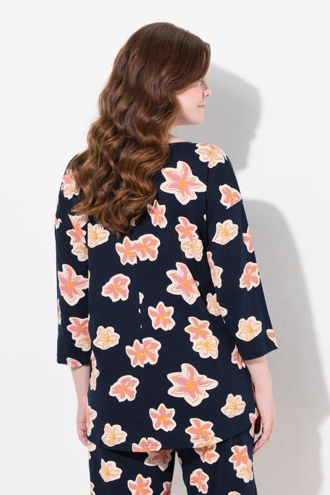 Immagine prodotto Ulla Popken Maglia pigiama, oversize, girocollo, manica 3/4, cotone biologico (46, 48)