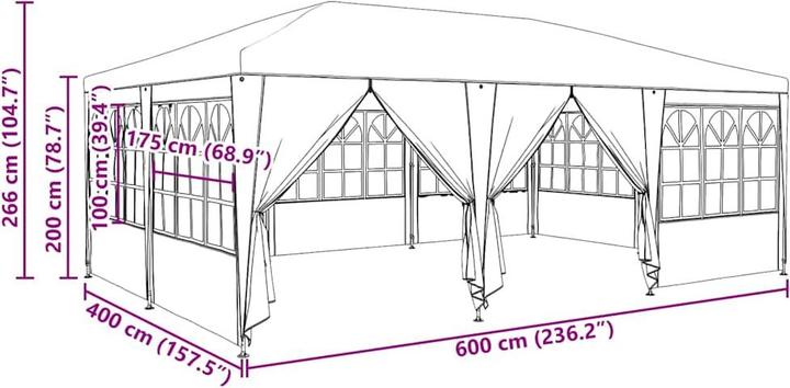 Image du produit vidaXL Tente de réception (800 cm, 400 cm)
