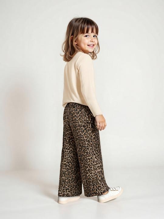 Actual product image Vertbaudet Weite Mädchen Paperbag-Hose mit Leopardenmuster (110)