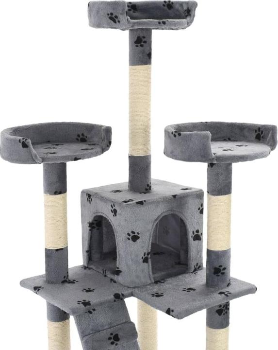 Actual product image vidaXL Kratzbaum (170 cm, Grey with paw pattern)