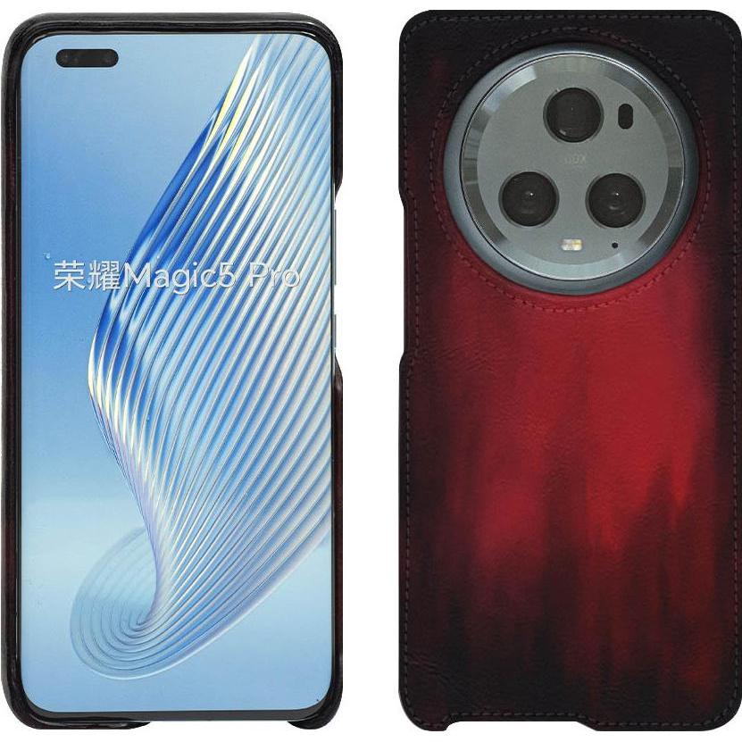 Noreve Lederschutzhülle (Honor Magic5 Pro), Smartphone Hülle, Rot