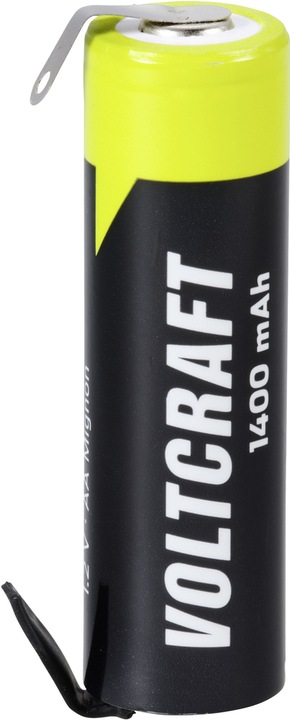Productafbeelding Voltcraft Een ULF speciale oplaadbare batterij Mignon (AA) U-vormig soldeertag, NiMH 1,2 V met hoge stroom 1 (1 Pcs., AA, 1400 mAh)