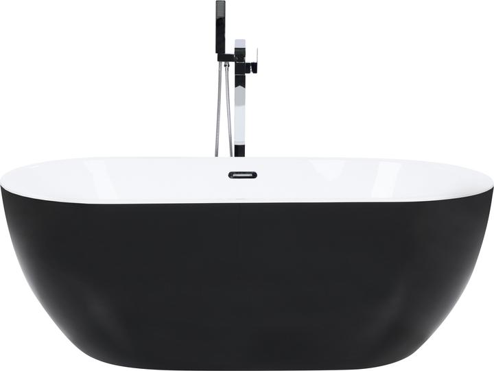 Actual product image Beliani Bath tub free-standing black oval 170 x 80 cm NEVIS (220 l, 170 cm, 80 cm)