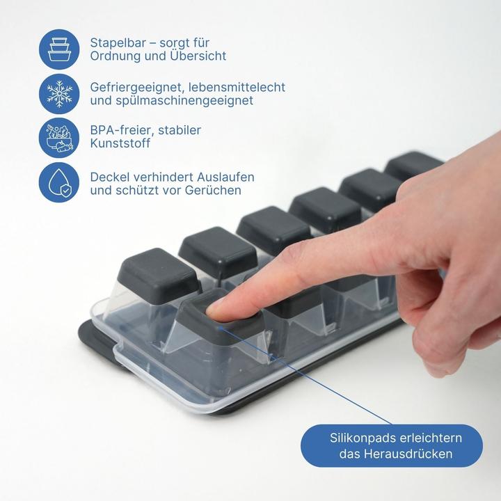 Produktbild B-Home Eiswürfelbehälter mit Deckel und Eingiesshilfe Eiswürfelform