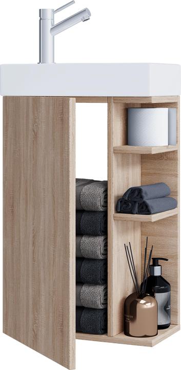 Immagine prodotto VCM Set di mobili da bagno a 2 pezzi WC per ospiti Lavabo per bagno per ospiti Piccolo stretto Lumia
